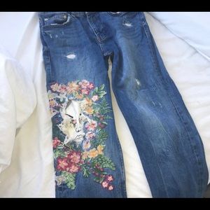 Zara Embroidered Jeans